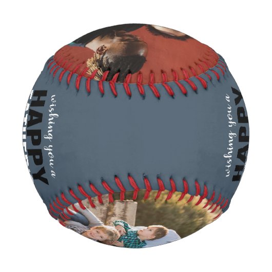 幸エレガントせな父の日の家族の写真ボウタイ 野球ボール (裏面)