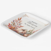 幸エレガントせパーソナライズされたな感謝祭のカボチャ ペーパープレート (傾斜あり)