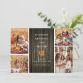 幸エレガントせモダンな感謝祭の秋4写真 シーズンカード (スタンド正面)