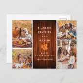 幸エレガントせモダンな感謝祭の秋4写真 シーズンポストカード (正面/裏面)