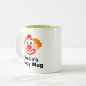 幸カスタムせなピエロ顔と陽気な子供のマグカップ ツートーンマグカップ (正面左)