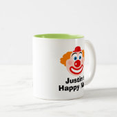 幸カスタムせなピエロ顔と陽気な子供のマグカップ ツートーンマグカップ (正面右)