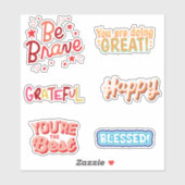 幸カスタムせ，勇気あり，感謝す賛美る,最高の シール (シート)