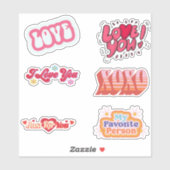 幸カスタム意、バレンタインデー、私はあなたを愛し、愛、xoxo シール (シート)