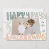 幸カラフルせな日と明るい方法新年の写真 シーズンカード (正面)