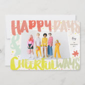 幸カラフルせな日と明るい方法新年の写真 シーズンカード (正面)