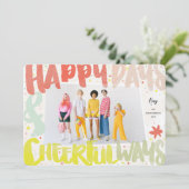 幸カラフルせな日と明るい方法新年の写真 シーズンカード (スタンド正面)