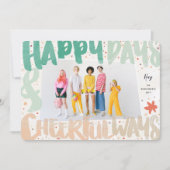 幸カラフルせな日と明るい方法新年の写真 シーズンカード (正面)