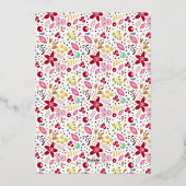 幸カラフルせな繊細な金箔の新年フローラ 箔シーズンカード (裏面)