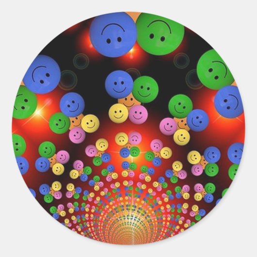 幸カラフルせな顔スパイラルスタンプ ラウンドシール (正面)