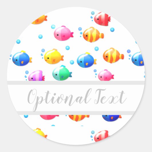 幸カラフルせな魚 ラウンドシール (正面)