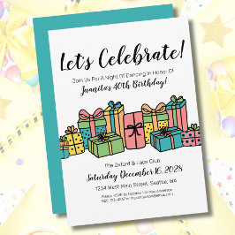 幸カラフルせな40歳の誕生日パーティー 招待状