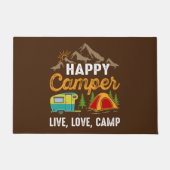 幸クール福キャンパー生愛の笑い言葉アート ドアマット (正面)