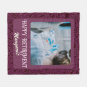 幸パーソナライズされたせなナース退職金 フリースブランケット (正面(横))