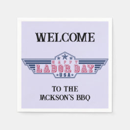 幸パーソナライズされたせな労働日 スタンダードカクテルナプキン