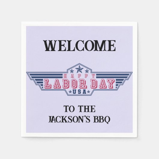 幸パーソナライズされたせな労働日 スタンダードカクテルナプキン (正面)