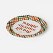 幸パーソナライズされたせな感謝祭 ペーパープレート (アングル)