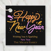 幸パーソナライズされたせな新年の贈り物ラベル,メッセージカード フェイバータグ (正面)