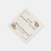幸パーソナライズされたせな涙ボホ結婚の スタンダードカクテルナプキン (角)