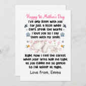 幸パーソナライズされたせな1日目の母の日、名前をカスタムする シーズンカード (正面/裏面)