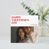 幸モダンせなバレンタインのカップル写真愛XOXO シーズンカード (スタンド正面)