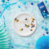 幸モダンせな感謝祭の陽気なデザイン ペーパープレート (パーティー)