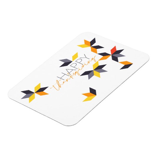 幸モダンせな感謝祭の陽気なデザイン マグネット (左側)