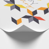 幸モダンせな感謝祭の陽気なデザイン ラッピングペーパー (角)