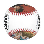 幸モダンせな父の日のパパ家族の写真ボウタイ 野球ボール (裏面)