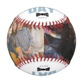 幸モダンせな父の日のパパ家族の写真ボウタイ 野球ボール (正面)