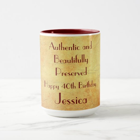 幸ユーモアのあるせな40歳の誕生日 マグカップ (中央)