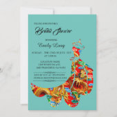 幸先良中国のいクラウドドラゴンブライダルシャワー 招待状 (正面)