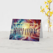 幸国際的せな女の日 カード (黄色い花)