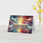 幸国際的せな女の日 カード (黄色い花)