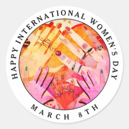 幸国際的せな女性の日3月8日 ラウンドシール