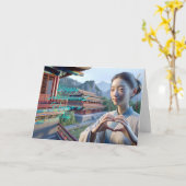 幸国際的せな女性の日 カード (黄色い花)