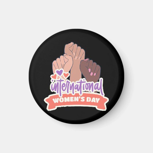 幸国際的せな女性の日 マグネット (正面)