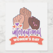 幸国際的せな女性の日 ワインラベル (シングルラベル)