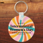 幸国際的せな女性の日 |第3ボタン キーホルダー (正面)