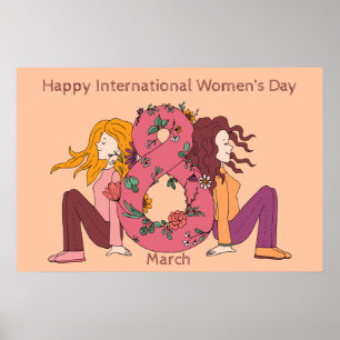幸国際的せな女性の日(3月8日) ポスター