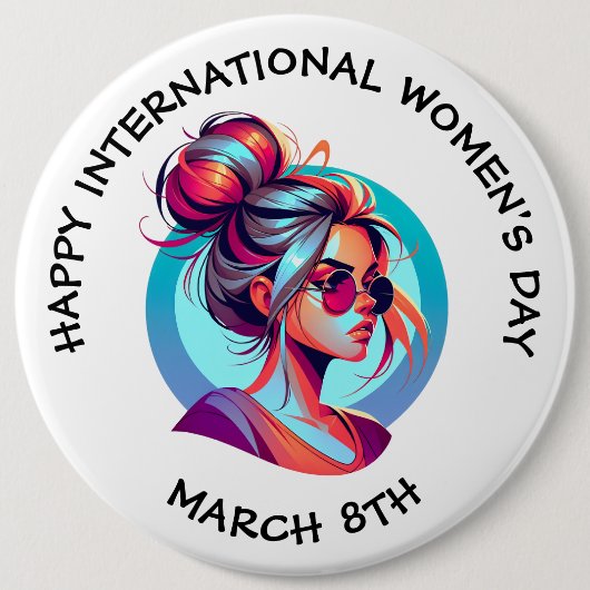 幸国際的せな女性の日 | 3月8日 缶バッジ (正面)