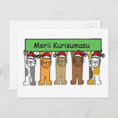 幸日本のせなクリスマス猫たち シーズンポストカード (正面/裏面)