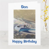 幸楽しむせな息子に カード (黄色い花)