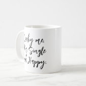 幸独身のせ感動的モダントレンディー コーヒーマグカップ (正面左)