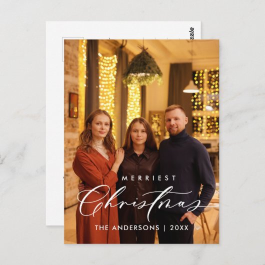 幸福あいさつメリークリスマス家族の写真 ポストカード (正面/裏面)