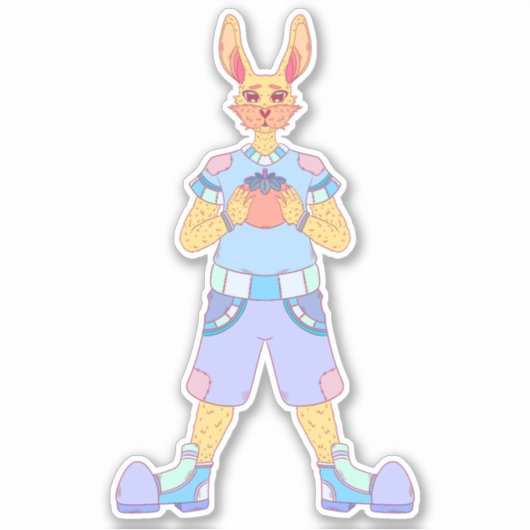 幸福うさぎ シール (正面)