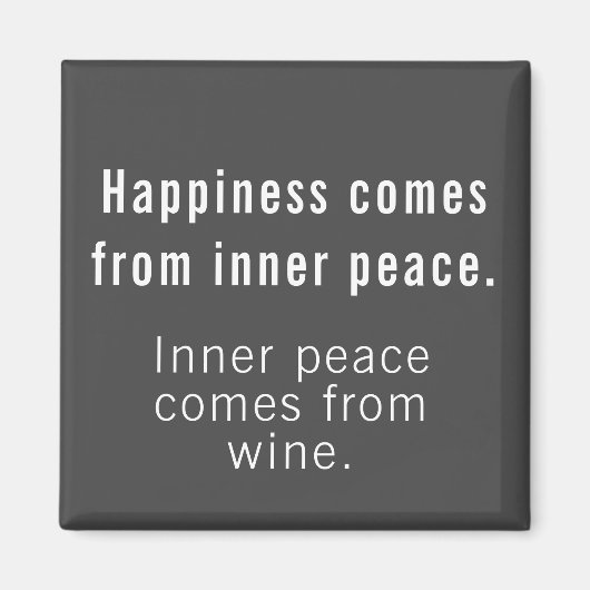 幸福おもしろい定義グレーと白の磁石 マグネット (正面)