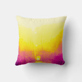 「幸福が訪れる」イエロー、マゼンタのモチーフ クッション (裏面)