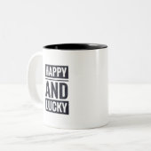 幸福で幸運な ツートーンマグカップ (正面左)