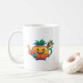 幸福で繁栄したパイナップルティーポット コーヒーマグカップ